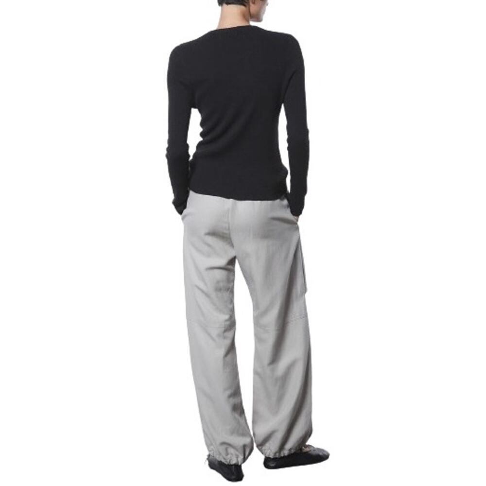 ENZA COSTA Twill Flight Pant Women Small Limestone Utility Pull On High Rise NEW - Picture 2 of 15